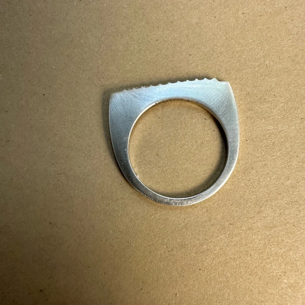 Silpada Flat Top Sterling Silver and Cubic Zirconia Ring